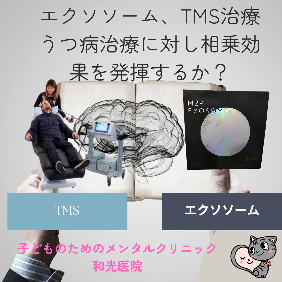 うつ病の治療におけるTMS治療とエクソソーム治療の併用の相乗効果について、名古屋の児童精神科医が解説