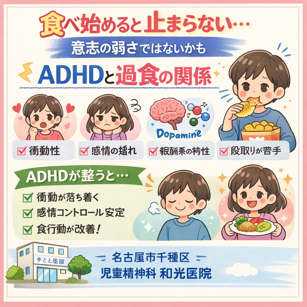 過食とADHDの関係について ― 「止められない食欲」は発達特性と関係していることがあります ―
