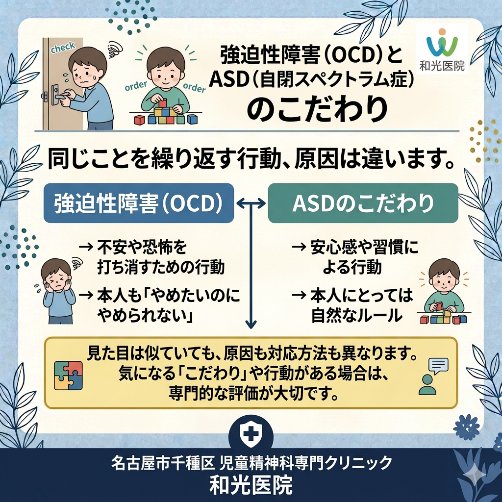 強迫性障害とASD（自閉スペクトラム症）の「こだわり」の違い