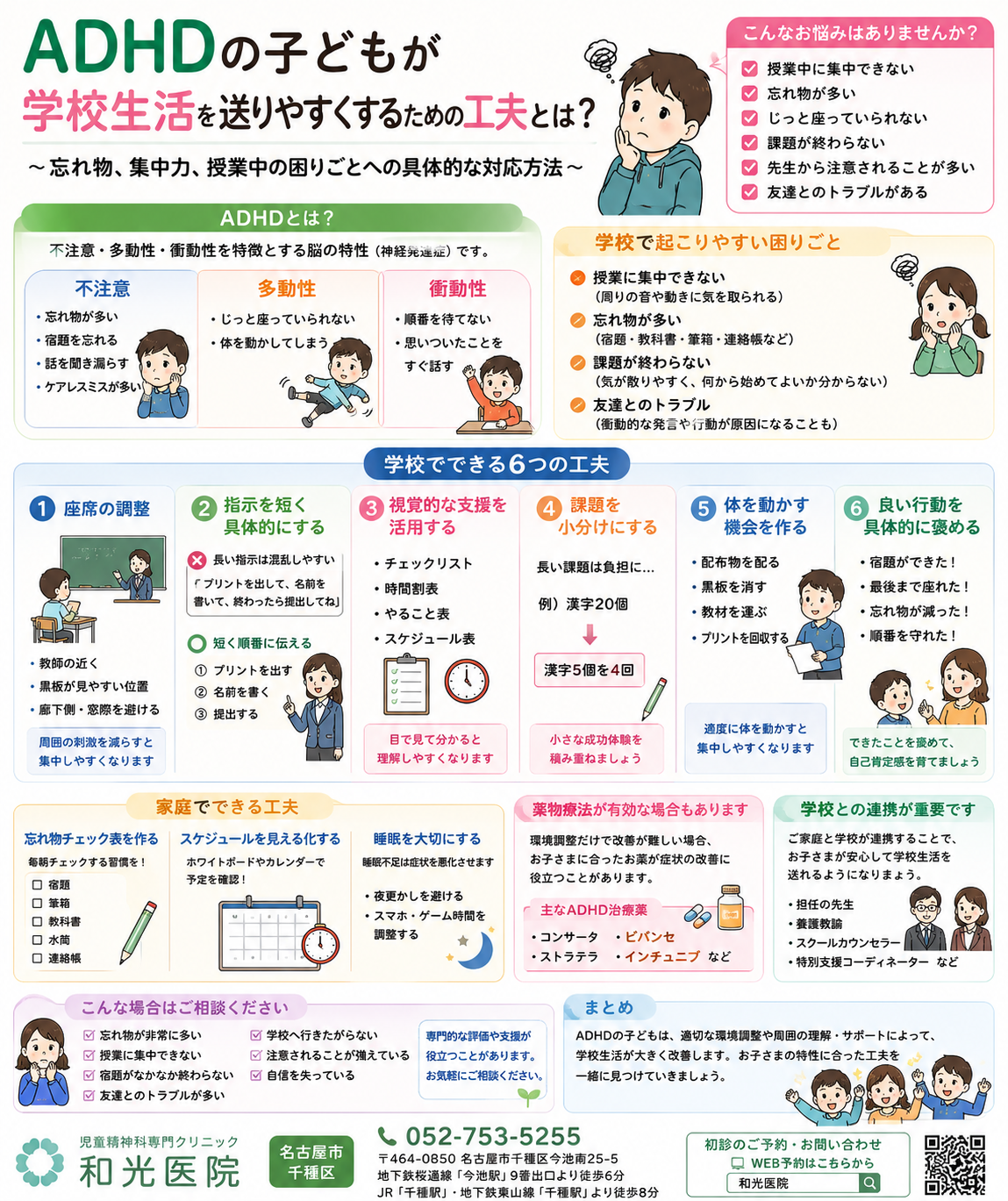 ADHDの子どもが学校生活を送りやすくするための工夫とは？ ～忘れ物、集中力、授業中の困りごとへの具体的な対応方法～