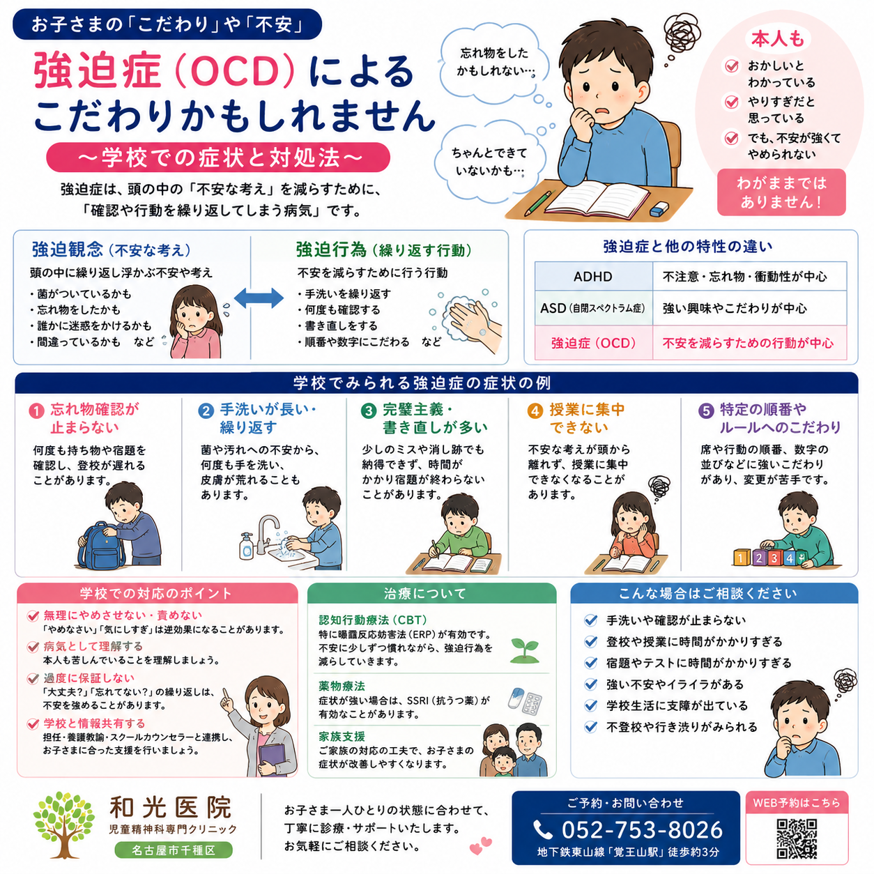強迫症による「こだわり」とは？ ～学校生活でみられる症状と周囲の対応について～