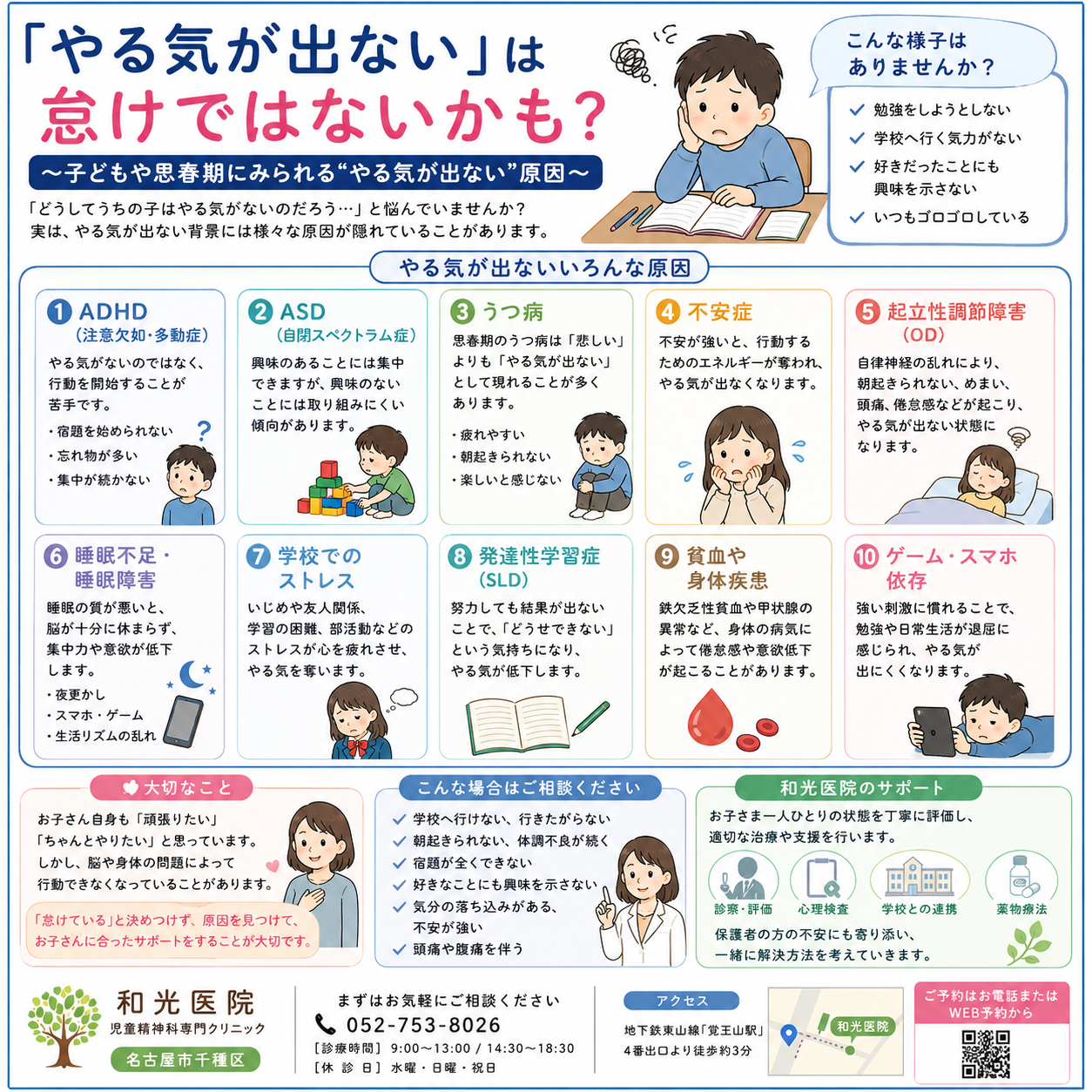 「やる気が出ない」は怠けではない？ ～子どもや思春期にみられる“やる気が出ない”原因について～