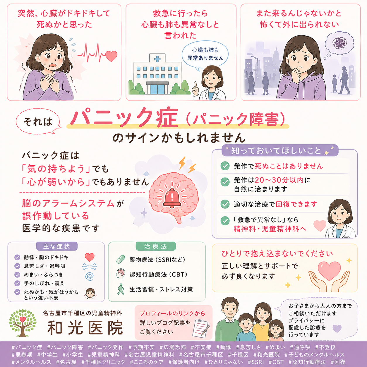 【2025年最新ガイドライン】子どものパニック症（パニック障害）——突然の発作・動悸・息苦しさの正体と治療を和光医院（名古屋市千種区・児童精神科）が詳しく解説