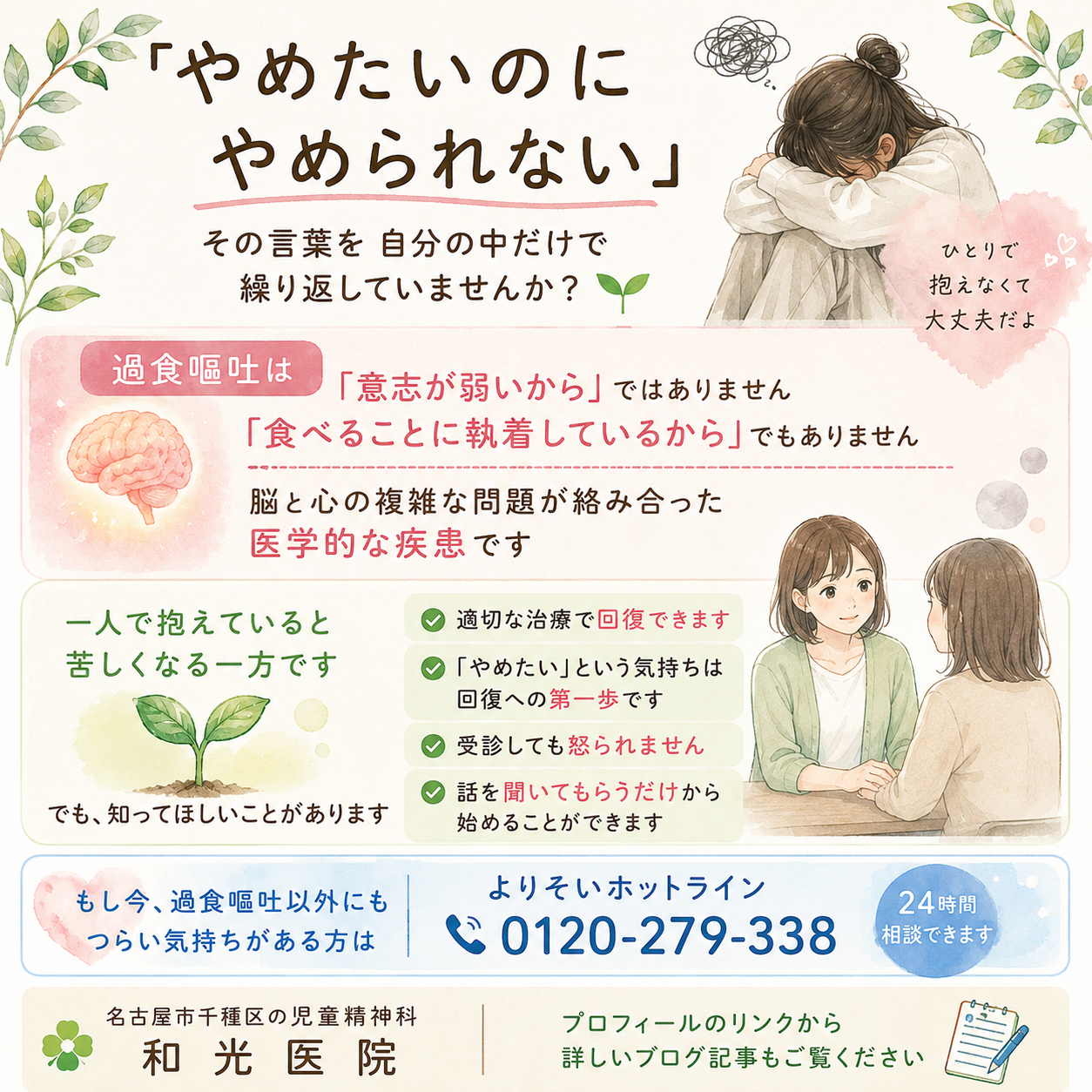 過食嘔吐（神経性過食症）の診断と治療——正しい理解と回復への道を和光医院（名古屋市千種区・児童精神科）が詳しく解説