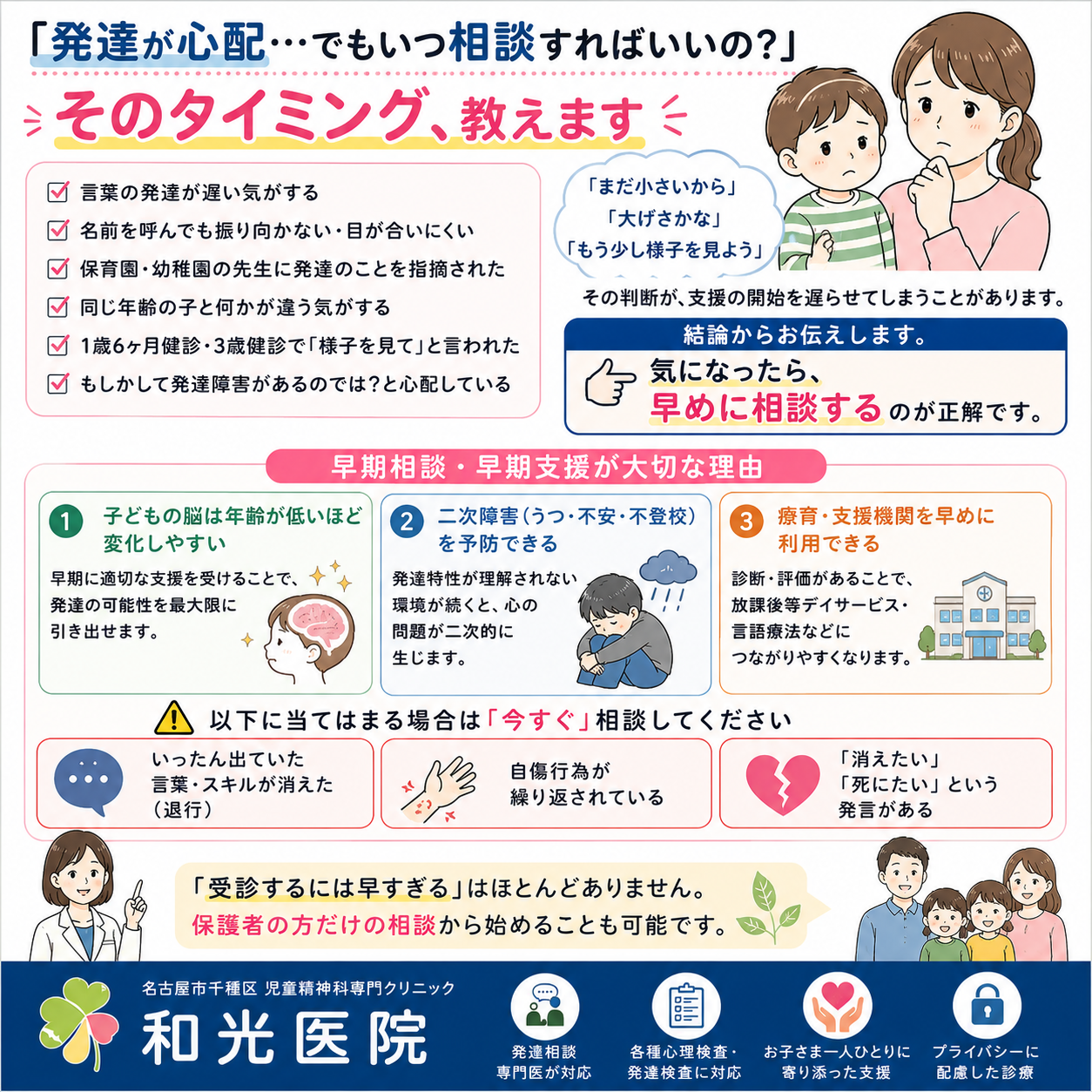 発達が遅れている？児童精神科を受診するタイミングと相談の流れを専門医が解説  名古屋市千種区の児童精神科専門クリニック 和光医院